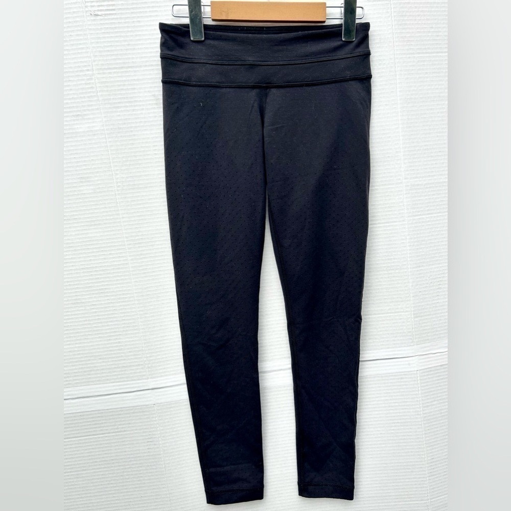 Lululemon black leggings dot pattern cutout